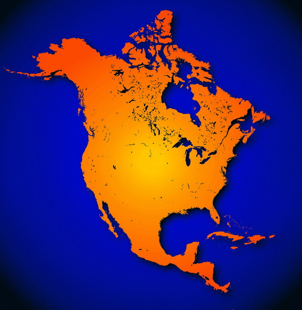 地球剖析图片-科技图 北美洲 大陆轮廓 大陆模