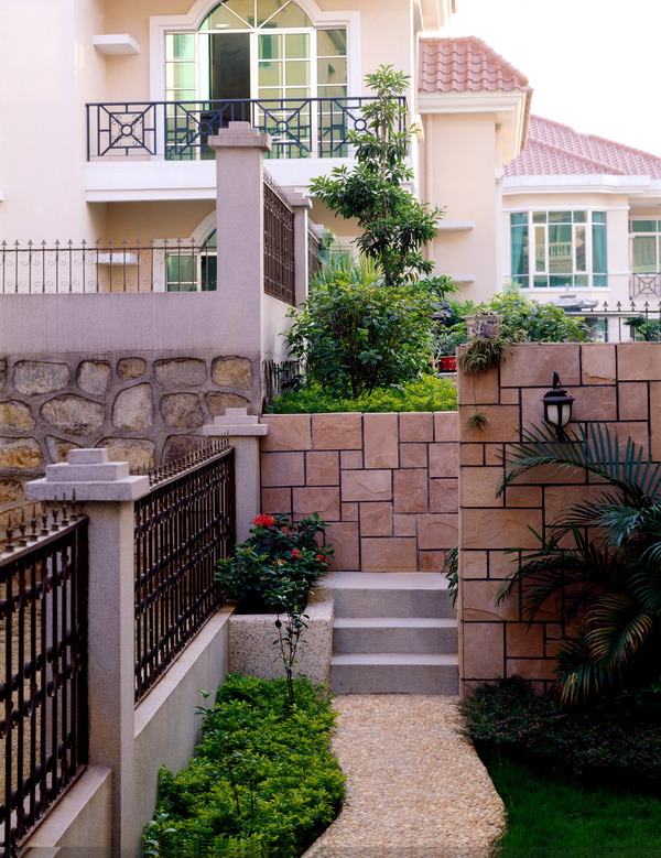 园林别墅图片-园林图 台阶 铁架 围墙,园林,园林