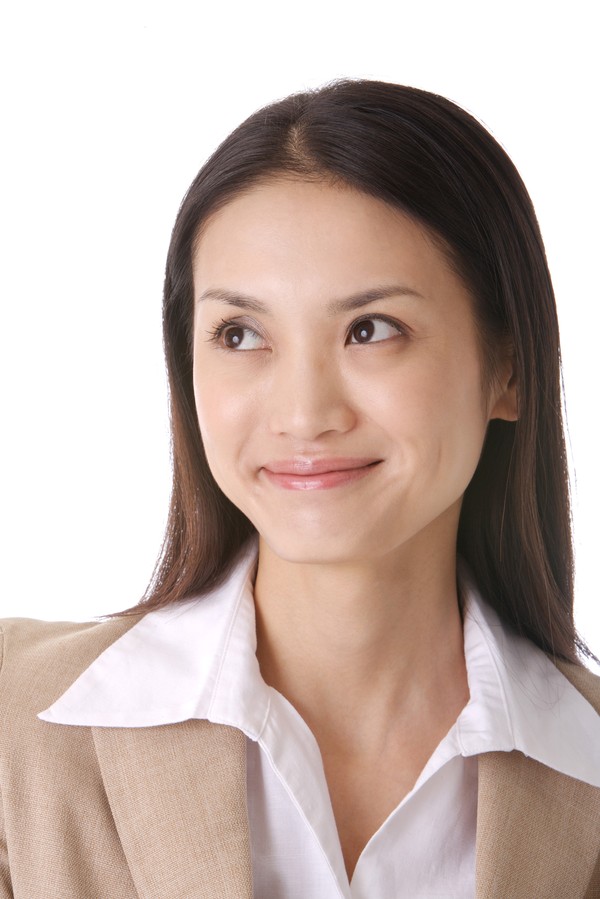 人物人物特写表情图片-秘书图商业披肩发眼表笑点图微情片赞图片
