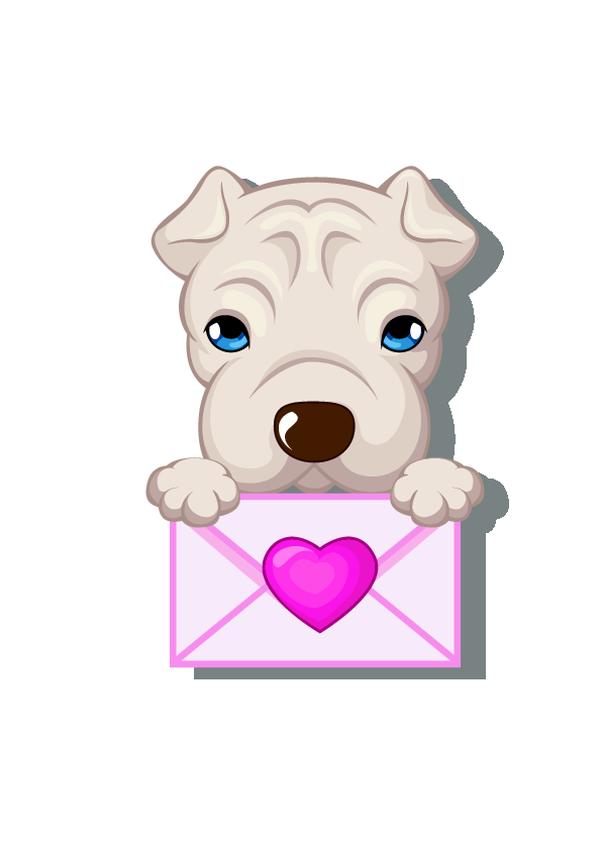 动物插图图片-动物图 小狗 信件 邮寄,饮食水果