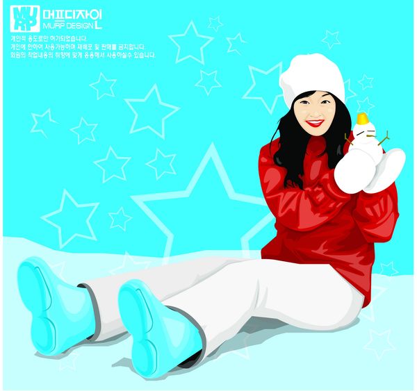 行时尚图片-标题插画图 手套 冬季 衣服,标题插