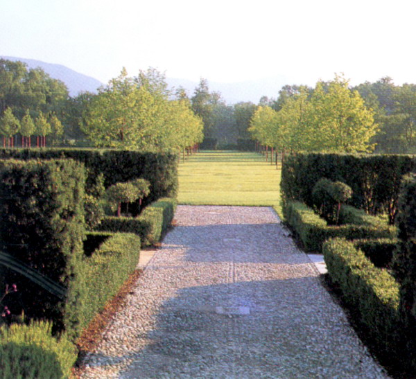 花草分类图片-园林图 灌木 整齐修剪 石子路,园