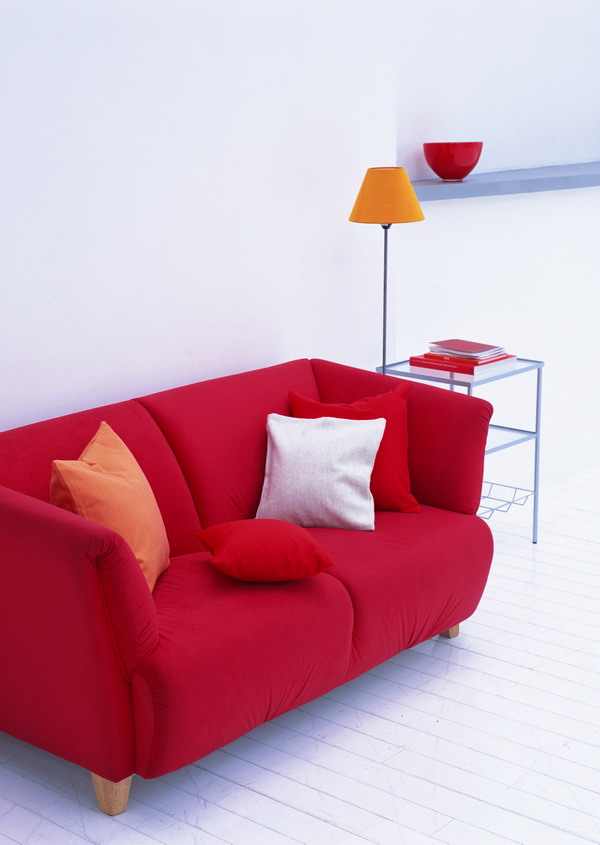 家具图片-装饰图 红色沙发 白色墙壁 家具,装饰
