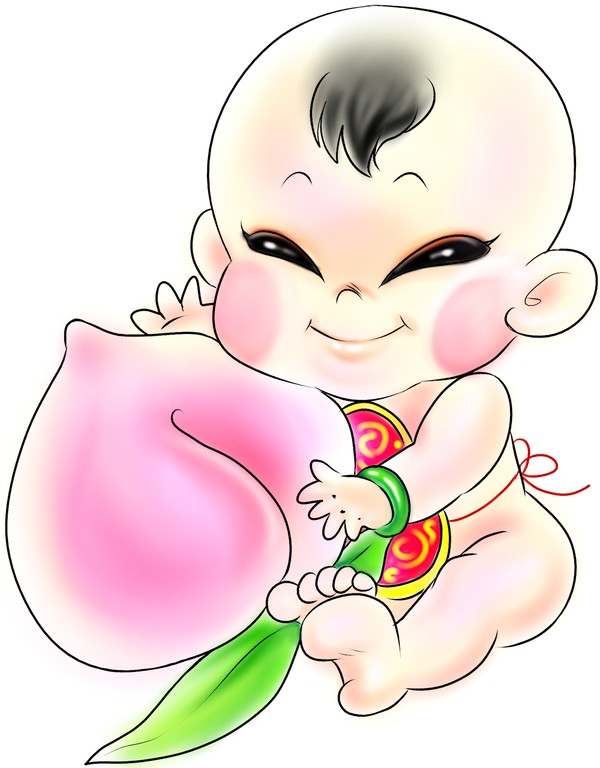 童子1 福娃 捧握 仙桃,恭贺庆典图片-时尚卡通图