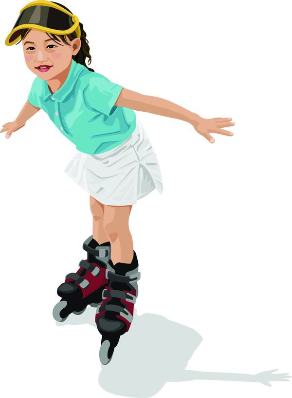 休闲运动图片-标题插画图 旱冰鞋 平衡 掌握 学