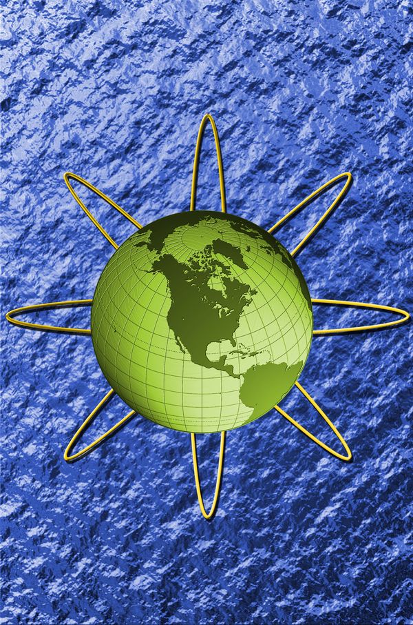 科技畅想图片-未来科技图 全球通 环绕 绿色 星