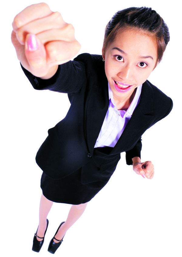 商务白领图片-商业金融图 拳头 白领女人 自信