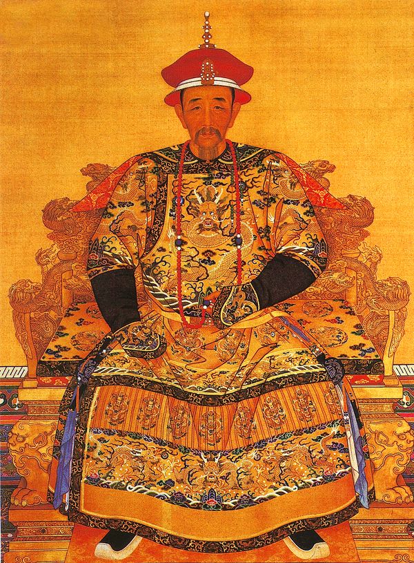 清朝康熙皇帝朝服像 康熙 画像 皇位,雄伟紫禁城