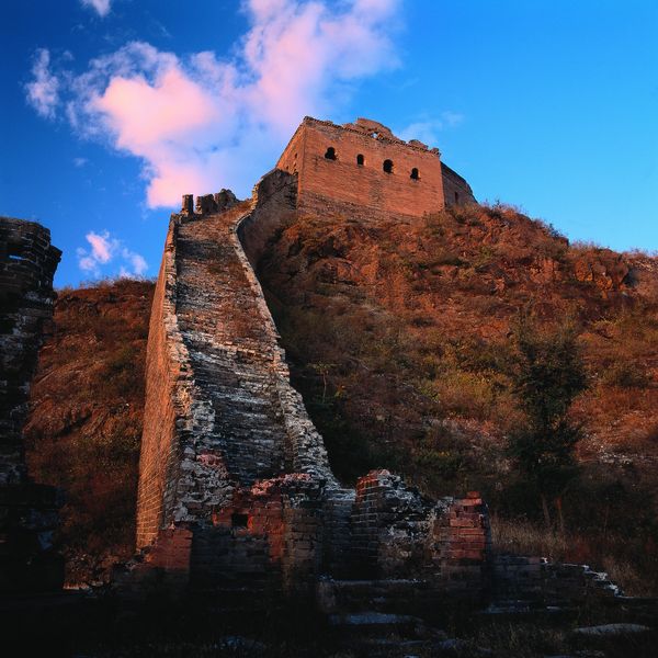 万里长城 烽火台 砖墙 蓝天 烽火台 砖墙 蓝天 万里长城-古高清图片